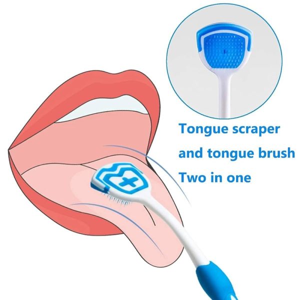 Tongue Cleaner Brush With Soft Silicone Bristles
