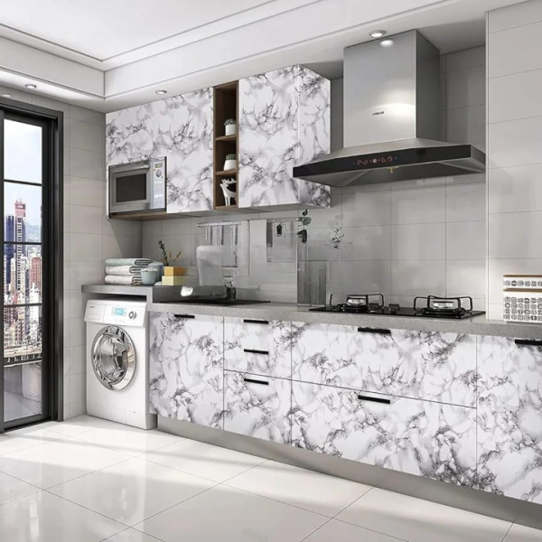 Self Adhesive Black Marble Sheet Sticker For Kitchen