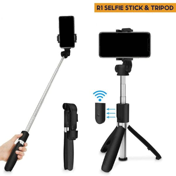Selfie Stick Tripod R1s Bluetooth Remote Control Tripod Selfie Stick New Model With Wireless